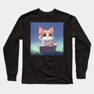 Cute kitten in the box Long Sleeve T-Shirt